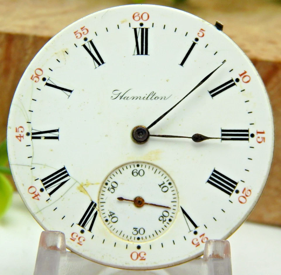 Antiguo Reloj Bolsillo Movimiento Hamilton 950 23 Joya 16S Grado Ferroviario Modelo 3 Foto 4 de 4