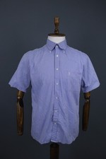 Yves Saint Laurent Blue Casual Short Sleeve Collared Button Down Shirt Size L