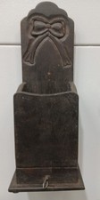 Vintage Wooden Wall Pipe / Candle Box with Match / tobacco Drawer (2844)