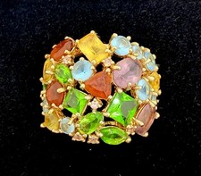 Gold Over Sterling Silver 925 Ring Multi-stones Vermeil Multicolor Canada