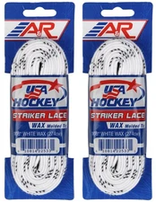 A&R Sports USA Hockey Striker Laces, Waxed 108" -  White (2-Pack)