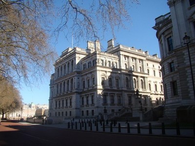 Photo A2 View of the HM Treasury building from Horse Guards Road Westmin c2014