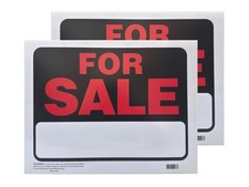 2-Pack  FOR SALE  Signs 9" x 12"   Waterproof Plastic, Red  W