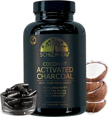 Schizandu Organics Activated Coconut Charcoal Capsules, Pure Detox, 210 Pills