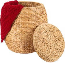 Vintage Multipurpose Hyacinth Storage Basket, Plant D cor, Handwoven Organizer