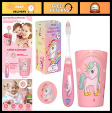 Kids Flashing Timer Toothbrush with Soft Bristles Cover - Fun Light-Up 2-Minut