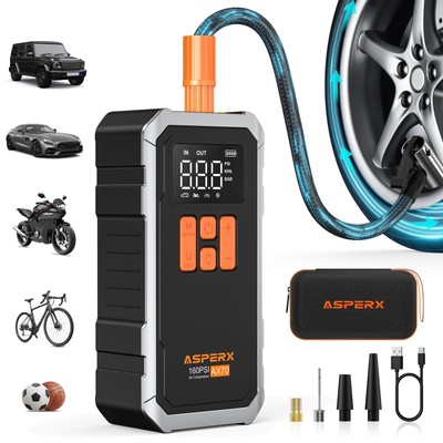 160PSI Cordless Tire Inflator Air Compressor   Portable Rechargeable Air Pump...
