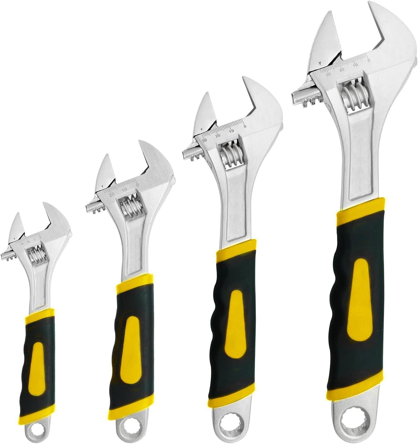 4Pcs Adjustable Spanner Set Carbon Steel Wrench Tools Garage Workshop UK Repairs