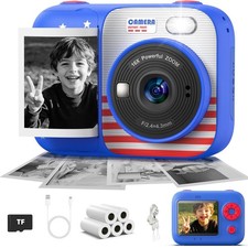 Kids Instant Print Camera with 5 Rolls Print Paper, 1080P HD Camera, Recharge...