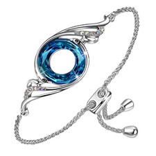 Kate Lynn Phoenix Bracelets Crystal Bracelet for Adjustable, Bermuda Blue