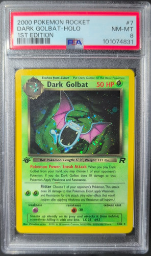 Dark Golbat (1st Edition) graded PSA 8 for sale on eBay