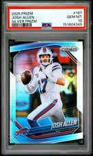 JOSH ALLEN 2025 Panini Prizm #167 Silver PSA 10 Gem Mint Buffalo Bills Low Pop