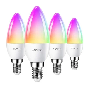 ANWIO E14 Ampoule intelligente, Alexa Light WiFi LED Ampoules à bougie,E14 Ampoule à bougie intelligente,47