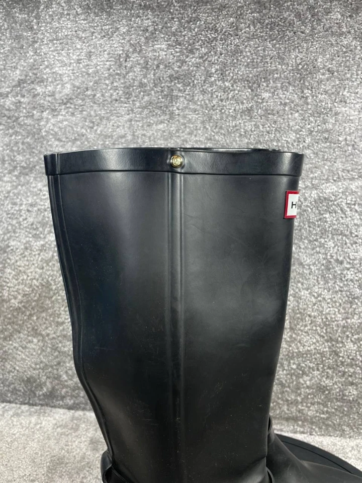 Bota Hunter Mujer Talla 10 Andora Negra Goma Natural Impermeable Cuña Alta Lluvia Foto 3 de 4