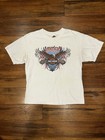 Vintage Harley Davidson Screaming Eagle Qatar T Shirt Size Large White