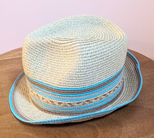 Amiani Men's Fedora Paper Straw Hat Stretches One Size Fits All - Picture 2 of 8