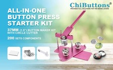 ChiButtons Kit 37mm Button Maker-B400 Round Mould 200 Pin Parts  Circle Cutter