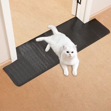 Uross Carpet Protector for Pets -3.6FT Black Round Corner Plastic Under Door ...