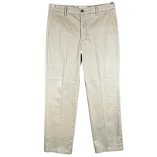 Dockers Slim Fit Chino Men’s 33x29 Tan Brown Khaki Pants Flat Front Embroidered