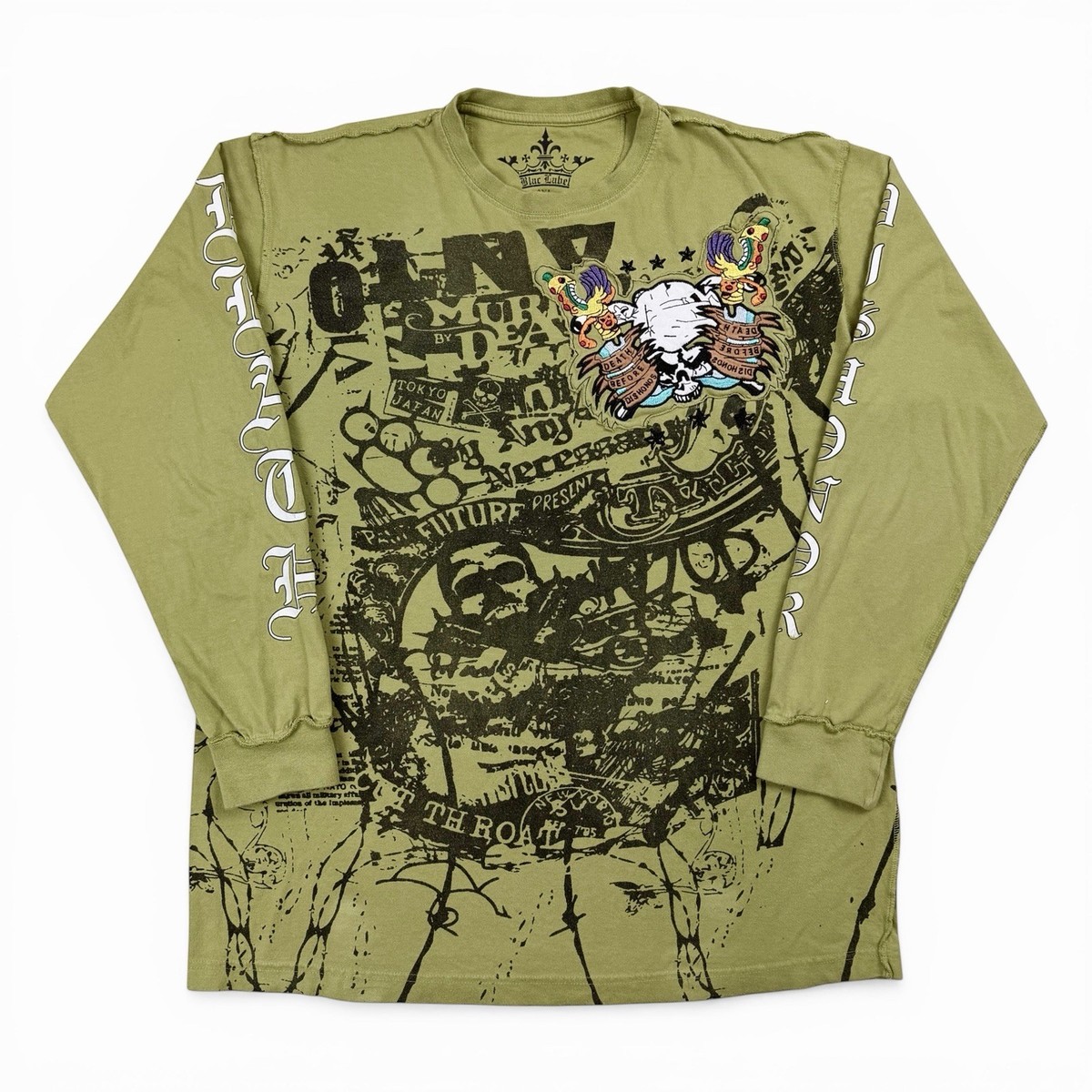 Vintage Y2K Affliction Black Label Long Sleeve T-Shirt Tattoo 