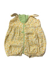 Vintage Girls Size 3/6 Months Yellow Floral Bubble Romper Simply 90s Y2K