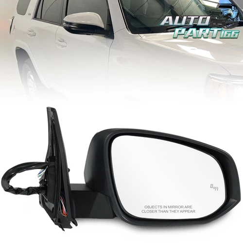Right Side Mirror W/ Camera Blind Spot 14 Pins For Toyota 4Runner 2014-2023