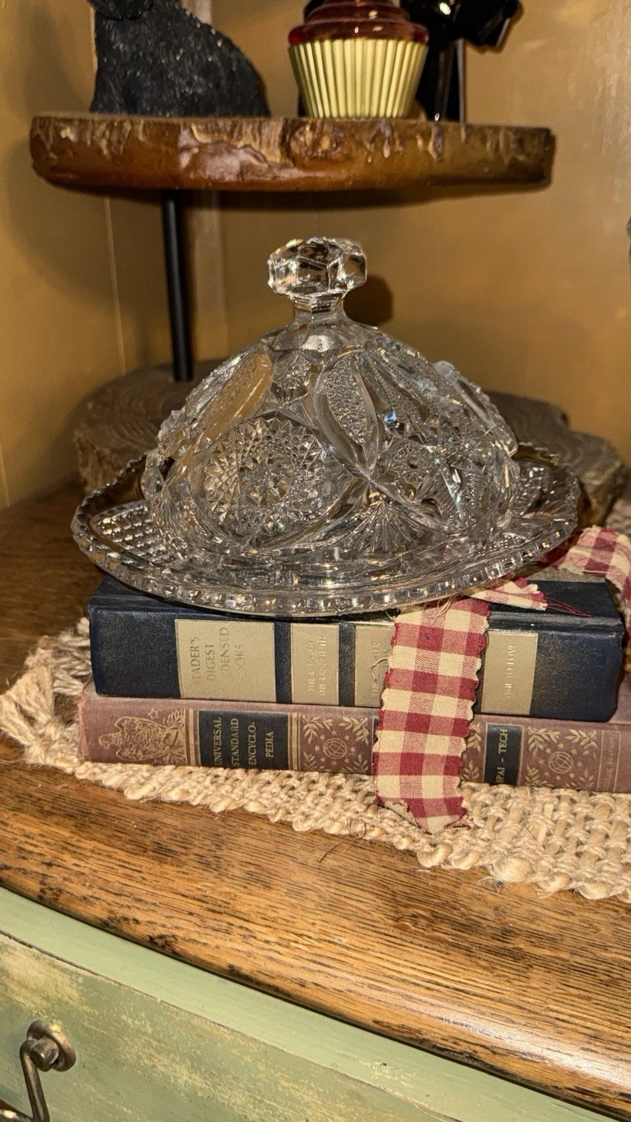 Vintage Covered Glass Butter Dish Clear Pressed Glass Diamond Fan Pattern 7” Lid
Opens in a new wind
