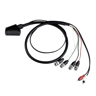 Female RGB Euro SCART to 4 RGB BNC & 2 RCA Adapter Cable For Sony PVM BVM Series