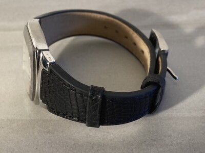 Rare Zodiac Women's ZO4202 Ambassadeur Black Leather Lizard Watch