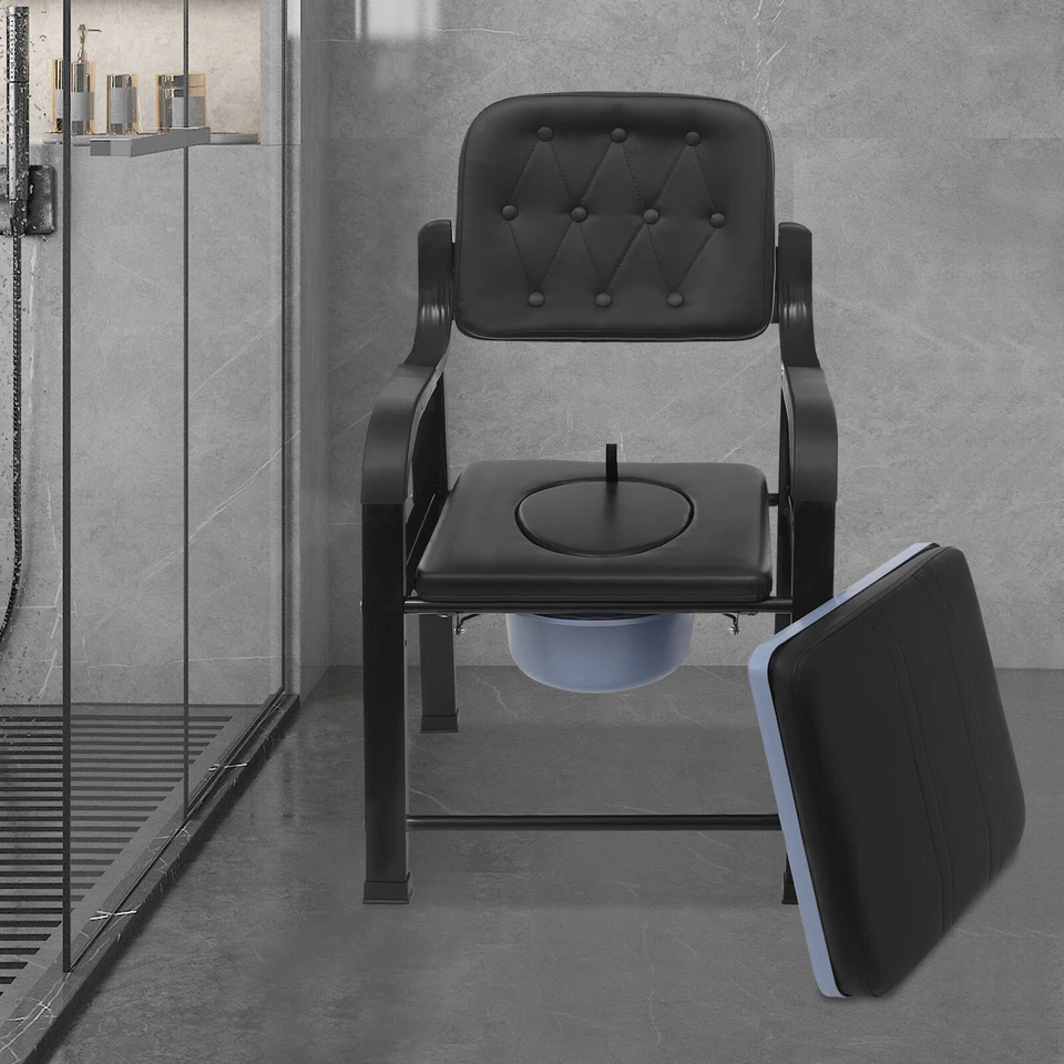 250kg/551lbs Heavy Duty Bedside Commode Seniors Adults Elderly Toilet Chair - Image 2 of 4