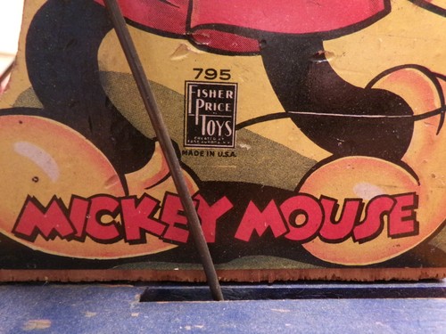 FISHER PRICE PULL TOY 1938/39 ORIGINAL MICKEY MOUSE 795 DRUMMER & 798 XYLOPHONE - Picture 7 of 12
