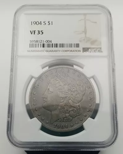 1904-S Morgan Silver Dollar NGC VF 35 #3090