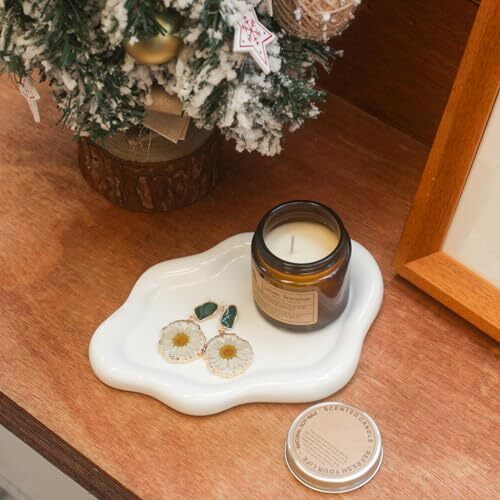 Ceramic Jewelry Tray Trinket Dish, Decorative Cloud Vanity Key Tray for Women, - Picture 7 of 8
