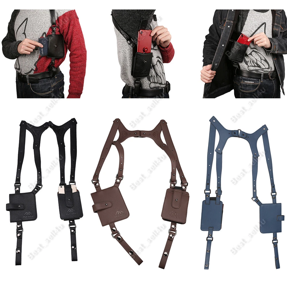 Anti-Theft Hidden Underarm Strap Wallet Double Shoulder Pouch Holster Phone  Bag