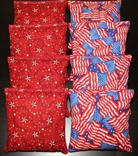 Patriotic AMERICAN STARS Blue Red Cornhole Bean Bags ACA Regulation Quality