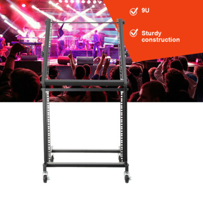 DJ Mixer Stand Rack Mount Mobiler Stand Stage Cart Einstellbares Rack Schwarz