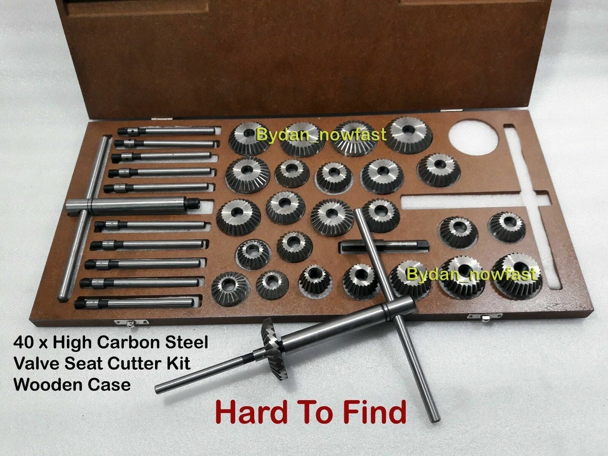 40x VALVE SEAT CUTTER KIT HIGH CARBON STEEL VINTAGE CAST IRON HEAD SEAT RESTORE