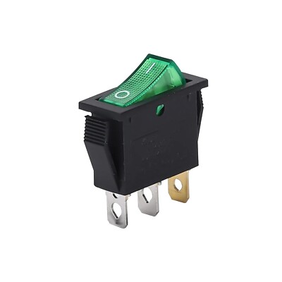 Wippschalter mit Aufdruck Ein-Aus Kippschalter beleuchtet grün | 250V / 15A