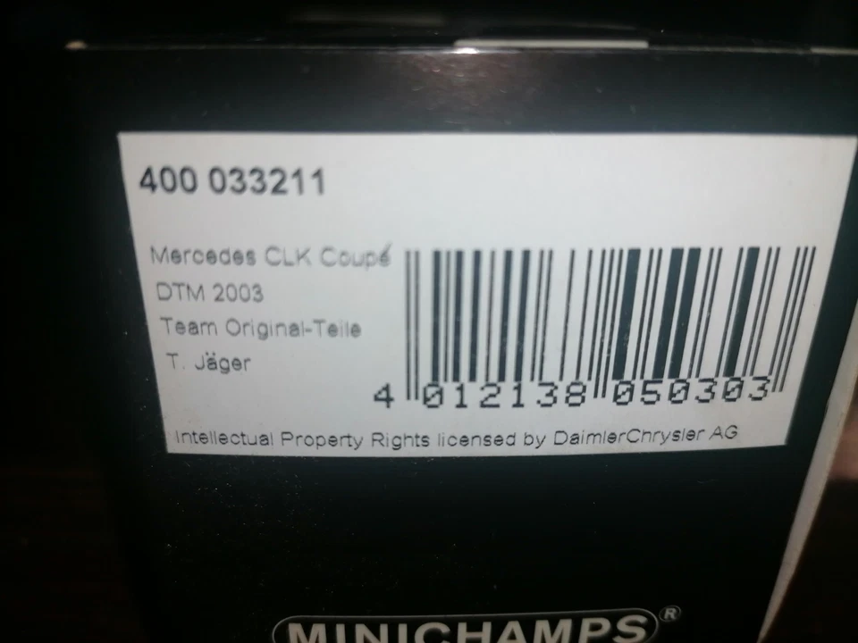 Minichamps 1/43 Mercedes CLK Coupe #11 DTM 2003 T. Jager 400 033211 - Immagine 3 di 3