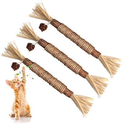 3 Pack Silvervine Cat Toy Sticks Kitten Chew Toys for Cat Teeth Cleaning |  eBay