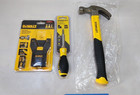 New 3 Piece Tool Set Dewalt 3/4 in. Stanley Hammer 6 Way Screwdriver