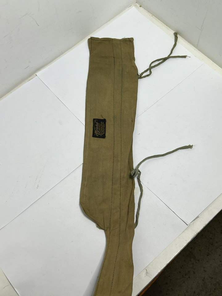 Vintage Bristol Steel Fishing Rods Green Canvas Rod Sleeve Sock (Sock