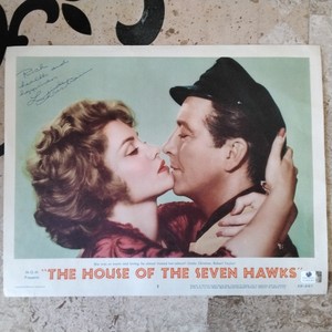 Linda Christian SIGNED 1959 Lobby Card House of 7 Hawks Robert Taylor MGM COA