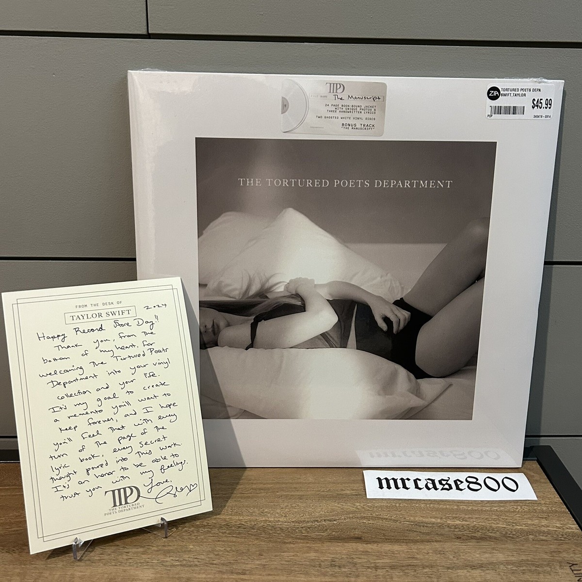 Taylor Swift Tortured Poets Department Vinyl + RSD Note Card