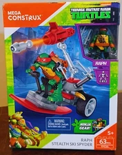 Mega Construx Tmnt Teenage Mutant Ninja Turtles Raph Stealth Ski Spyder 63pcs