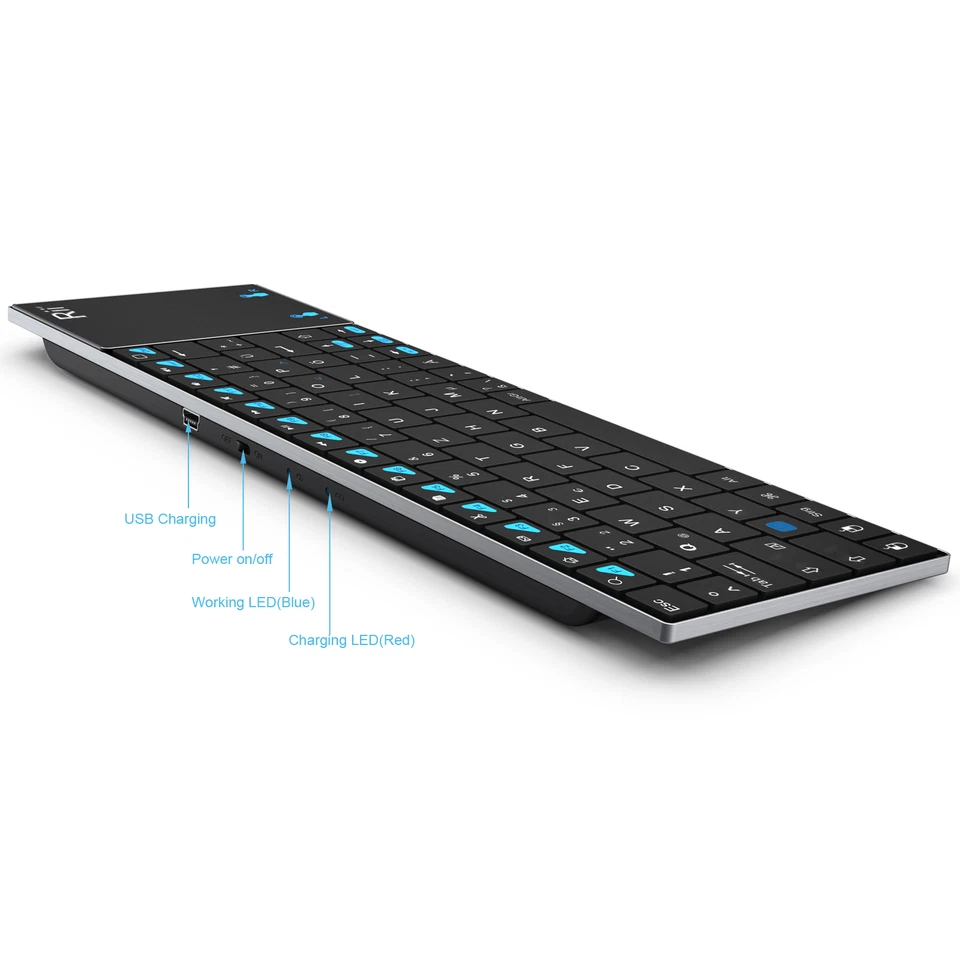 Rii K12 UltraSlim Wireless Keyboard Mouse Touchpad Metal Tablet Phone TV Box PC - Image 4 of 4