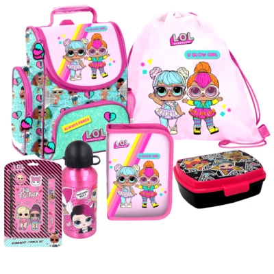 L.O.L LOL Surprise 6 Teile Set Tornister Ranzen Schulranzen Tasche Federmappe