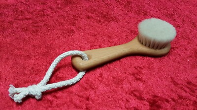  Gesichtsbürste Ziegenhaar/Buche Massagebürste Trockenmassage Peelingbürste 