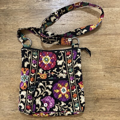 Vera Bradley Midnight Wildflowers Little Hipster Crossbody Handbag Bag