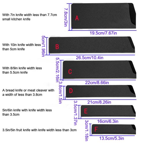 12× Knife Edge Guard Set Extra Strength Lined Knife Protectors Sheath Covers Set - Picture 12 of 12